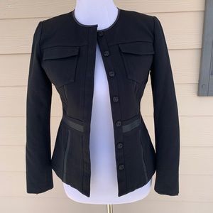 ELIE Tahari black corded accent blazer jacket